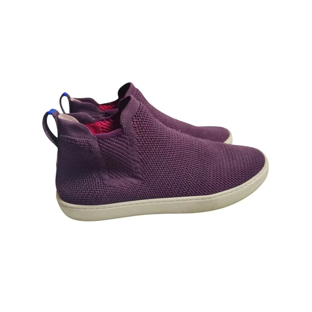 Rothy's Women's Sz 10.5 Berry Purple Chelsea High Top Slip On Sneakers